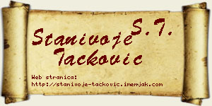 Stanivoje Tacković vizit kartica